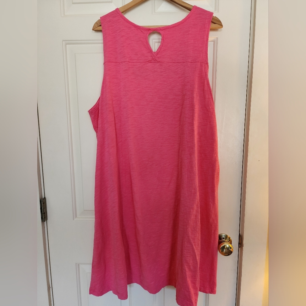 Escape By Habitat Sleeveless Tank Dress Pink Size Xxl Beach Swim Resort Cotton - Picture 4 of 11